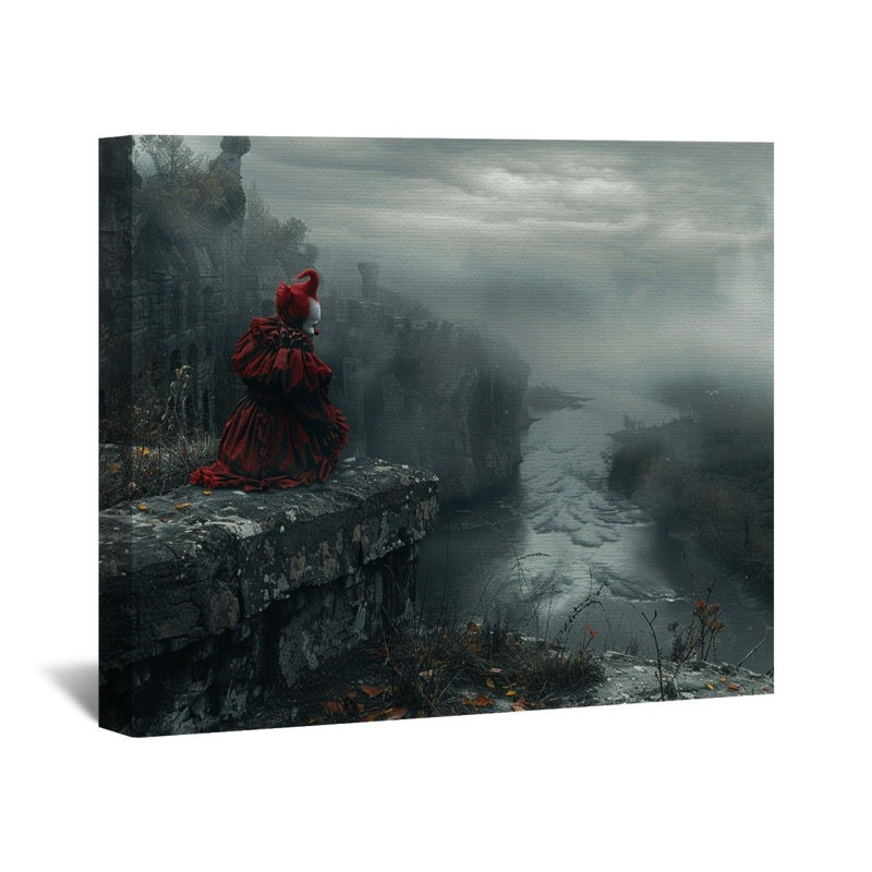 «Red Dress» sur toile, H 11 po x l 14 po