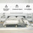 Pranavi vidaXL Fabric Platform Bed Frame, Slats Support, No Mattress-1560611684-1560611681