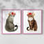 «Flower Crown Cats I», reproduction encadrée de qualité supérieure - prête à être accrochée - aucun clou requis - aucun clou requis-226594284-226594290