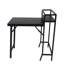 3 meubles de patio, table pliante et chaises d'extérieur noires, structure en acier rouille, chaises bistro, option bistro confortable et peu encombrante
