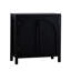 Armoire décorative noire avec portes, buffet en rotin avec rangement, tablette réglable, armoire de rangement étroite de 29 pouces pour le salon, le vestibule et la cuisine