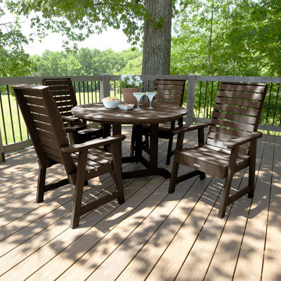 Midwest 4-Person 48" Round, Counter-Height Dining Set by Beachcrest Home