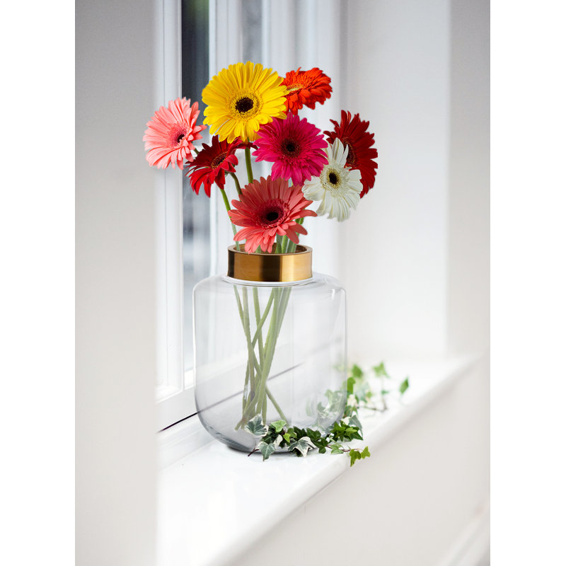 Vase de table en verre transparent Serenity, H 12 po x l 9 po x P 9 po