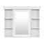 Armoire de rangement murale moderne 35 po x 28 po avec porte miroir et 6 tablettes ouvertes-485725742