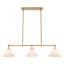 Luminaire suspendu linéaire en verre à nervures 3 lumières 50,4 po-132835270-132835269