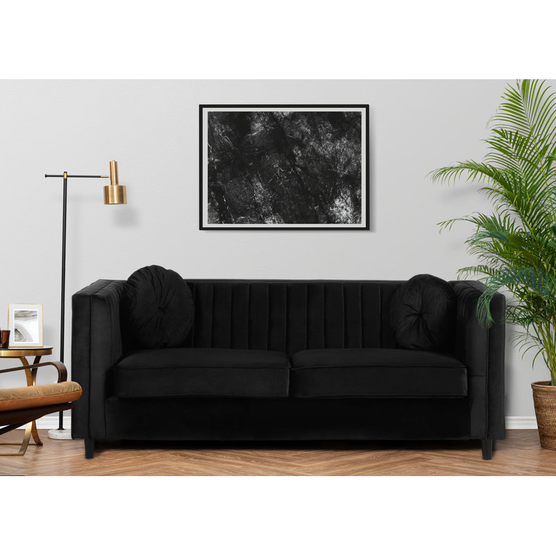 Lia Velvet Sofa, Black