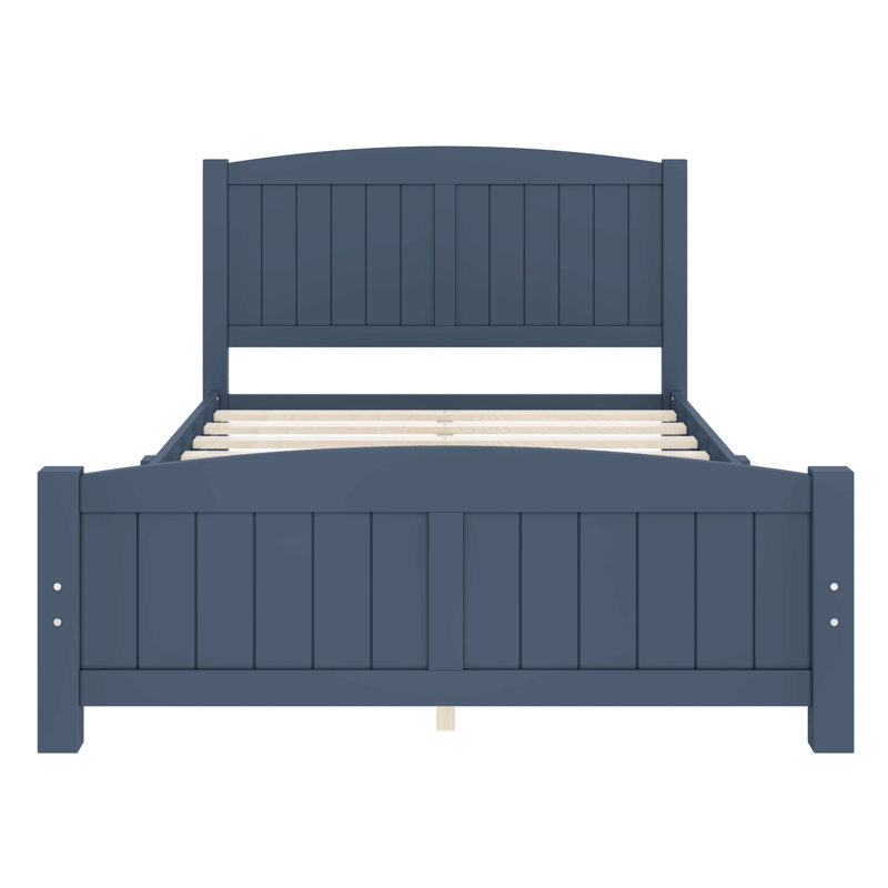Terra Solid Wood Platform Bed Frame with Support Slats, No Box Spring Needed, Full