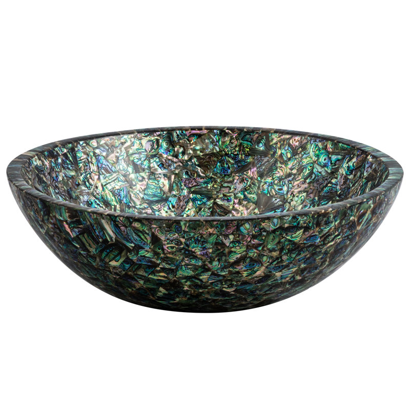 Belfry Bathroom Brooklynn 490mm L x 490mm W Green Resin Circular Sink