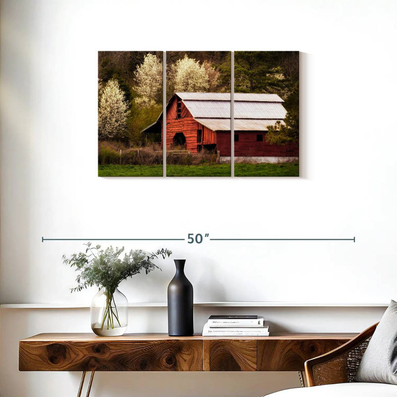 Lilie Skylight Red Barn, 20" H x 33" W