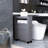 6.25" X 20.5" X 28.25" Wood Rolling Narrow Bathroom Side Storage Cabinet - Gray