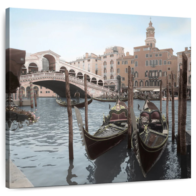 Rialto Bridge Gondolas, 20" H x 20" W