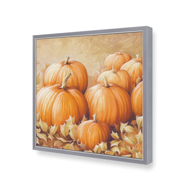 «Pumpkin Patch» par Dogwood, L 12 po x H 12 po, Argent, Impression encadrée