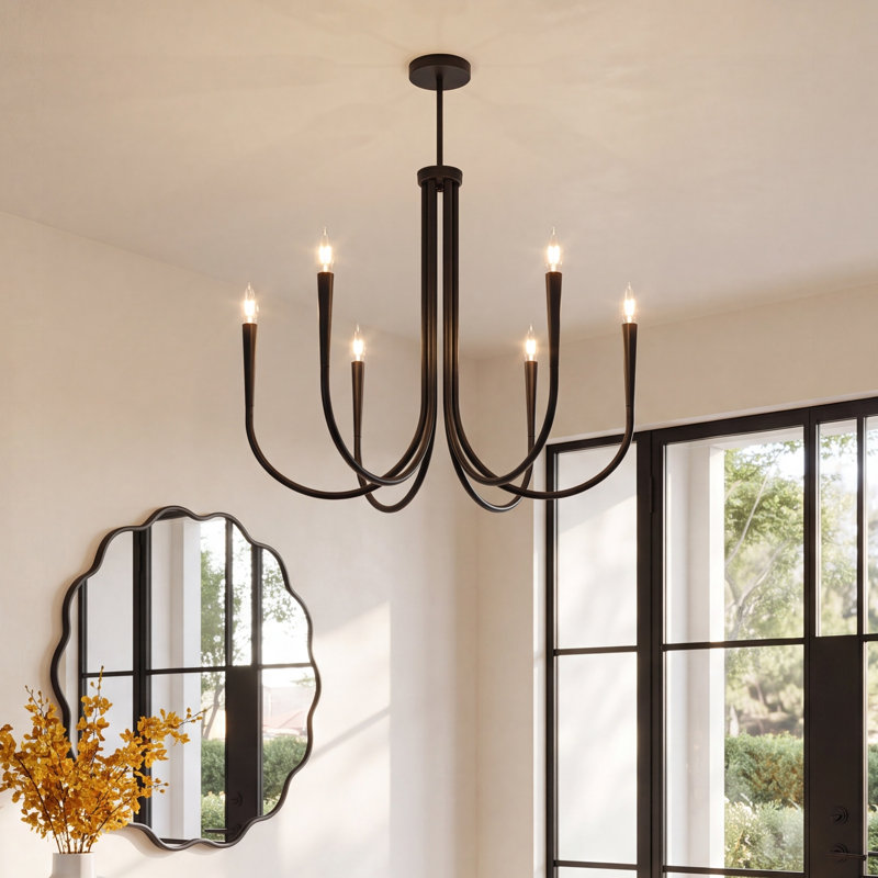Catalena 6-Light Chandelier, Black, 23" H x 30" W x 30" D