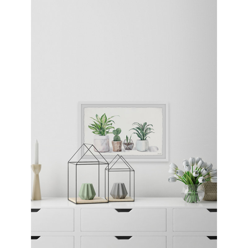 Geometric Terrarium - Single Picture Frame Painting, 61 cm H  x 91 cm W