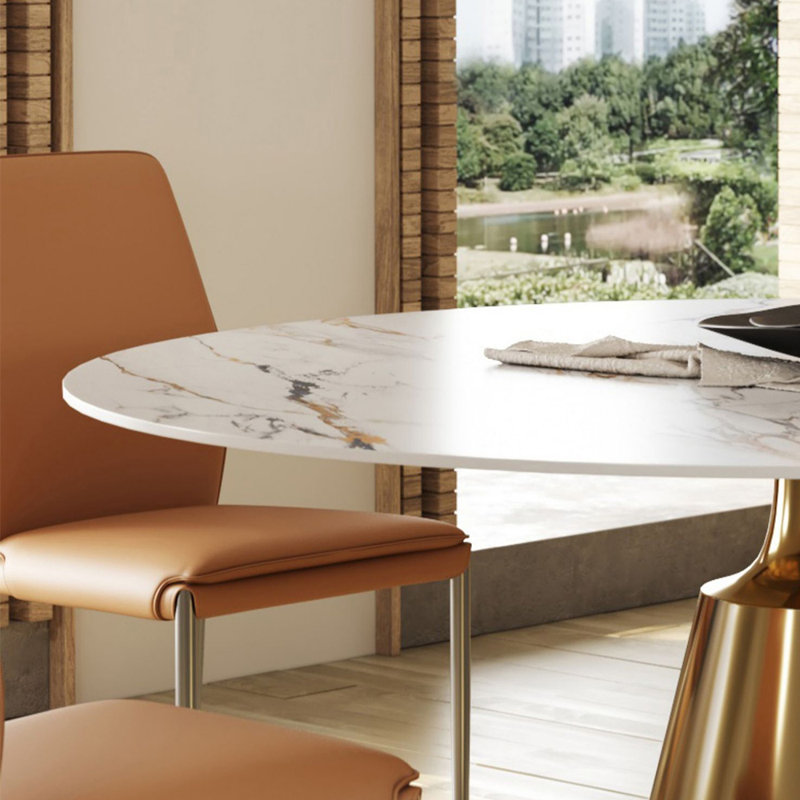 Modern light luxury home round table sets, 29.5"H x 51.2"L x 51.2"W
