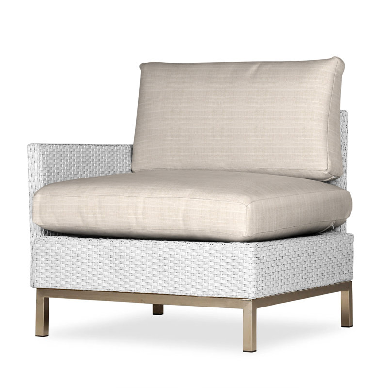 Elements Outdoor One Arm Lounge Chair, Cottage Pepper, White