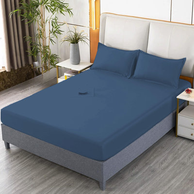 polyester bedskirt 86.61x70.86in Fitted Sheet And 1pair Double Bed Fitted Sheet Piece Non Sliped Fixed Bed Cover All Inclusive Mattress Protection Bed Cover Soft Fiber Suitable