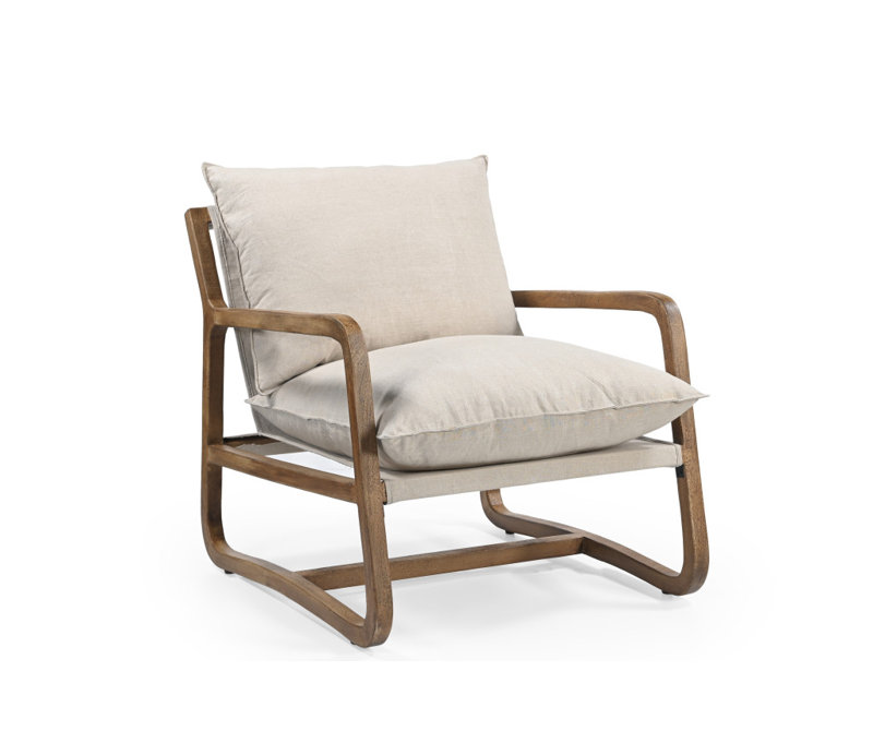 Fauteuil 30 po beige et lin naturel