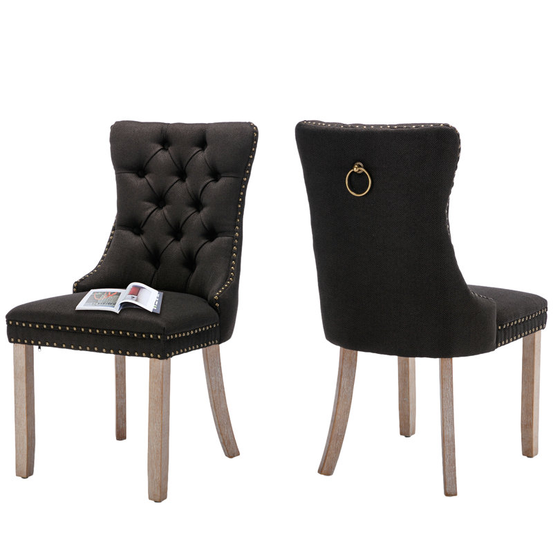 Chaises de salle à manger rembourrées Modern, Naturel, Noir, noir, noir, noir