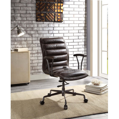 Chaise de bureau pivotante avec roulettes Distress