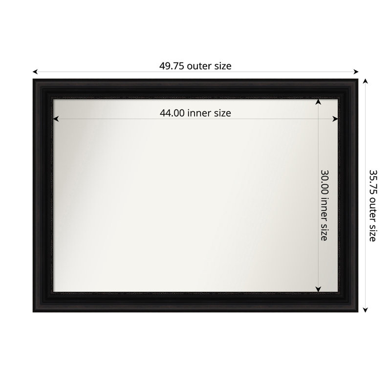 Miroir mural Senaiya, Rectangle, 35,75 po x 49,75 po