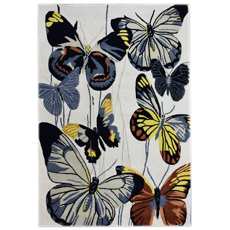 Floral Hand Woven Area Rug, Rectangle 155cm x 244cm