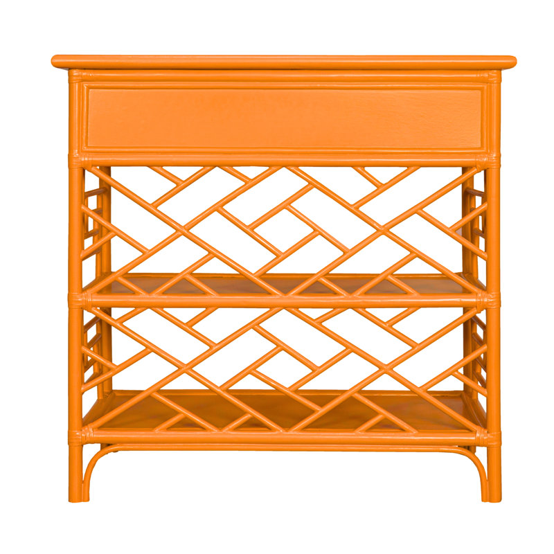 Chippendale End Table, Citrus Orange