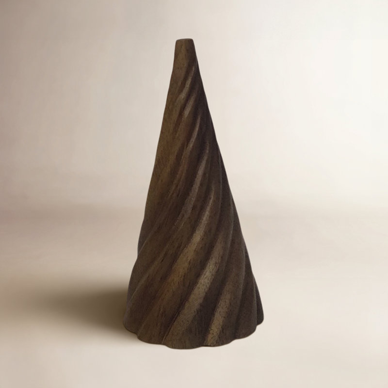 Arbre de Noël Med avec motif ondulé naturel H 5 po, H 5 po x l 14,2 po x P 14,2 po, Naturel