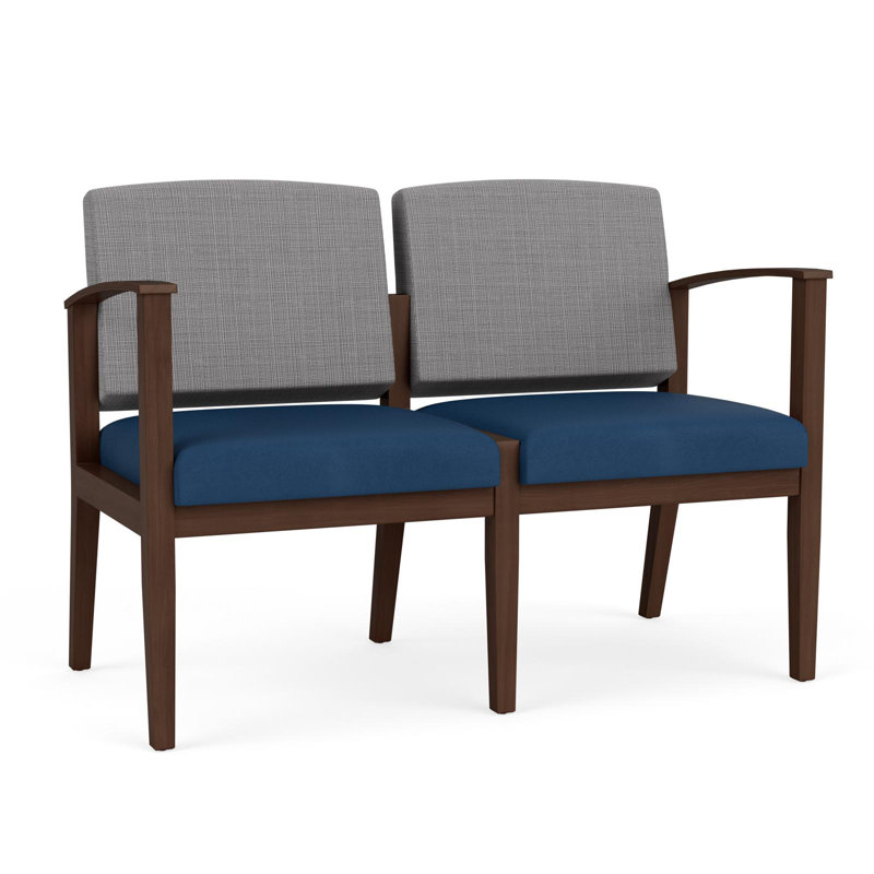 Siège tandem 2 places Amherst, Noyer Riftwood, Chambray gris / Patriot Plus Blue Ridge