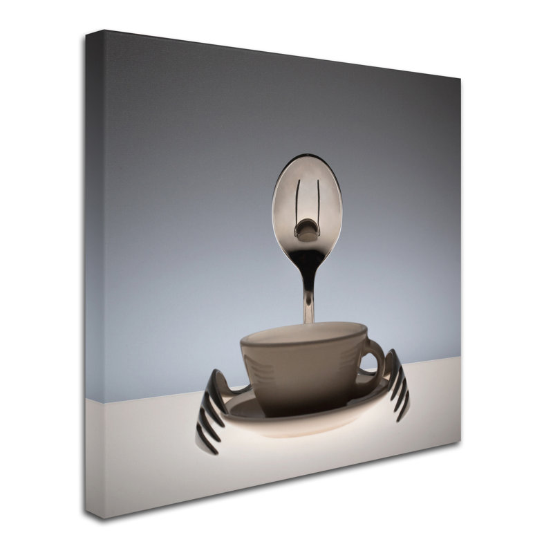 Art mural sur toile tendue - "Coffee Time" de Wieteke De Kogel pour décoration de salon, de chambre à coucher ou de bureau - 24 x 24