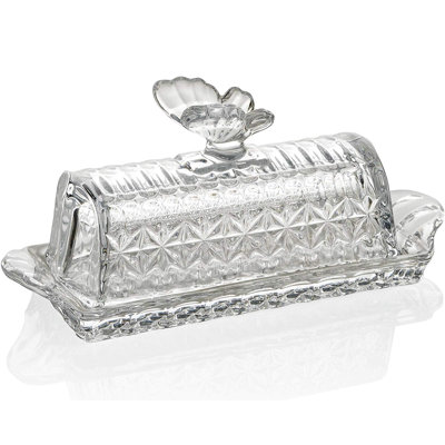 Symple Stuff Kangley Glass Butter Dish
