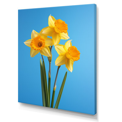 Jonquilles jaunes et vertes Daylight I sur toile