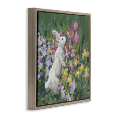 Bunny in Garden Impression Floating Frame, design by June Erica Vess