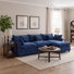 108.26" L-Shaped Sectional Sofa with Movable Ottoman, Chenille Upholstery and Throw Pillows