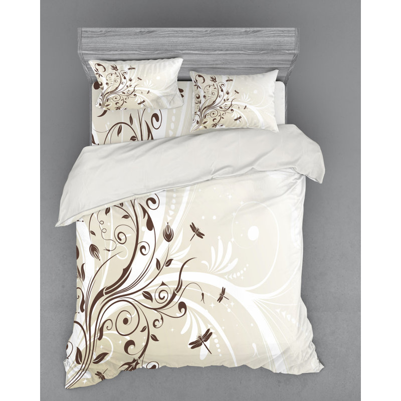 Dragonfly Farmhouse / Country Polyester Duvet Cover, Queen Duvet Cover + 3 Additional Pieces