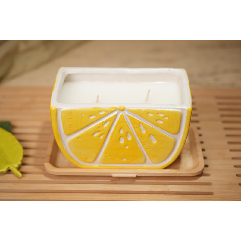 Bougie citron en céramique 5,88 po (16 oz) - Citron