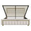 EU Double/King Velvet Ottoman Bed with Fluted Gold-Trim Headboard, Luxury Gas-Lift Storage Bed, Beige/Black, 140/160x200cm-2049530070-2049530069
