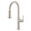 Ruvati Idris Single Handle Pull Down Kitchen Contemporary Art Deco Faucet with Sprayer in Stainless Steel