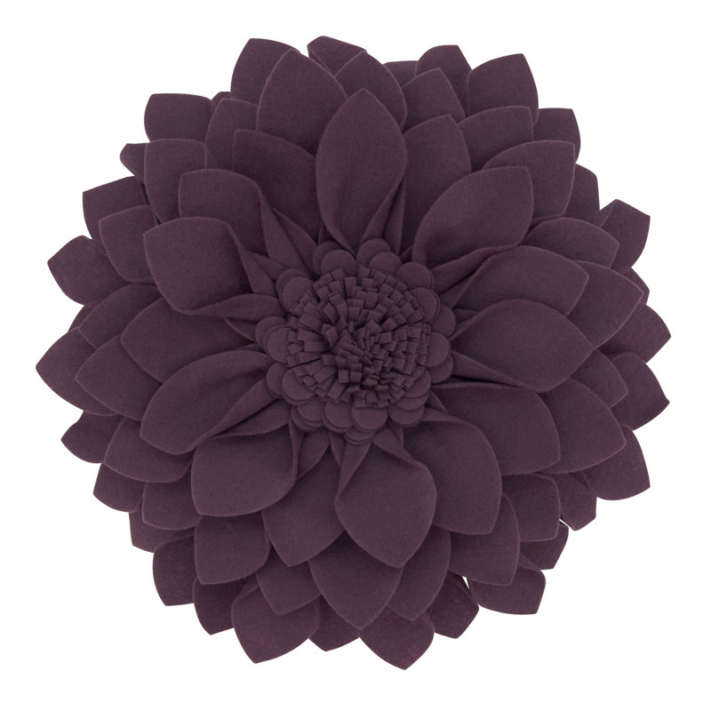 Fleur De Jardin Collection Ruffled Throw Pillow, 13" x 13", Violet