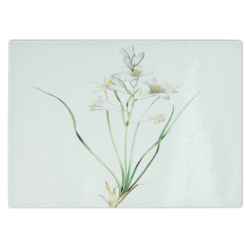 Tempered Glass Paradise Lily by Pierre Joseph Redoute Chopping Board, 28.5 cm W x 20 cm L