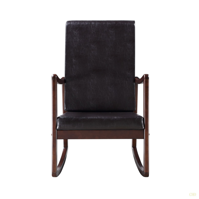 Chaise berçante en cuir synthétique Raina