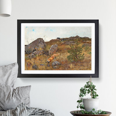 Fox and Hunting Dogs Vol.2 by Bruno Liljefors - Picture Frame Painting