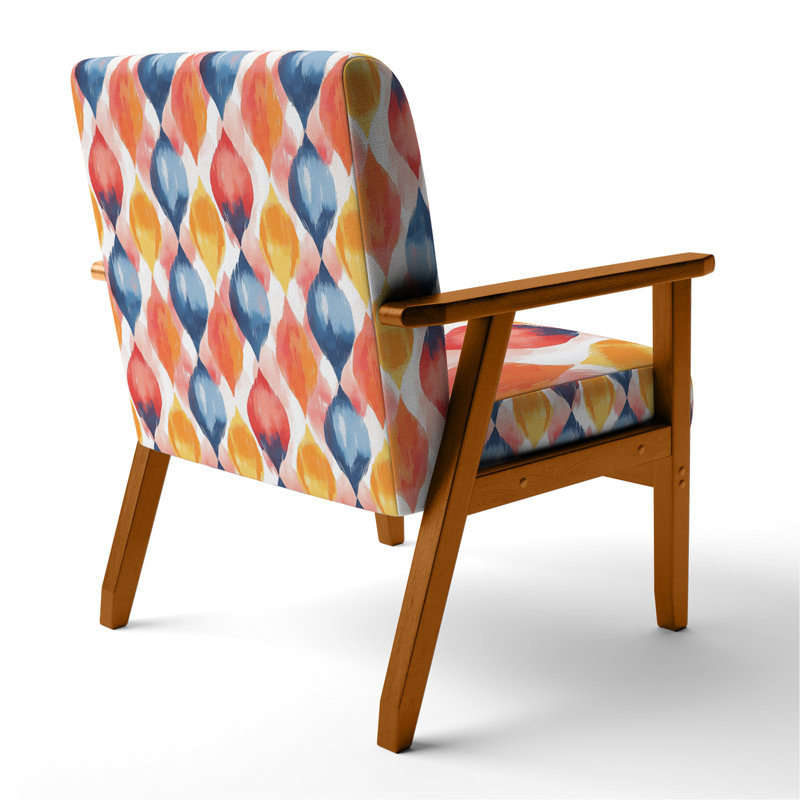 Chaise rembourrée Modern, Accoudoirs carrés bruns