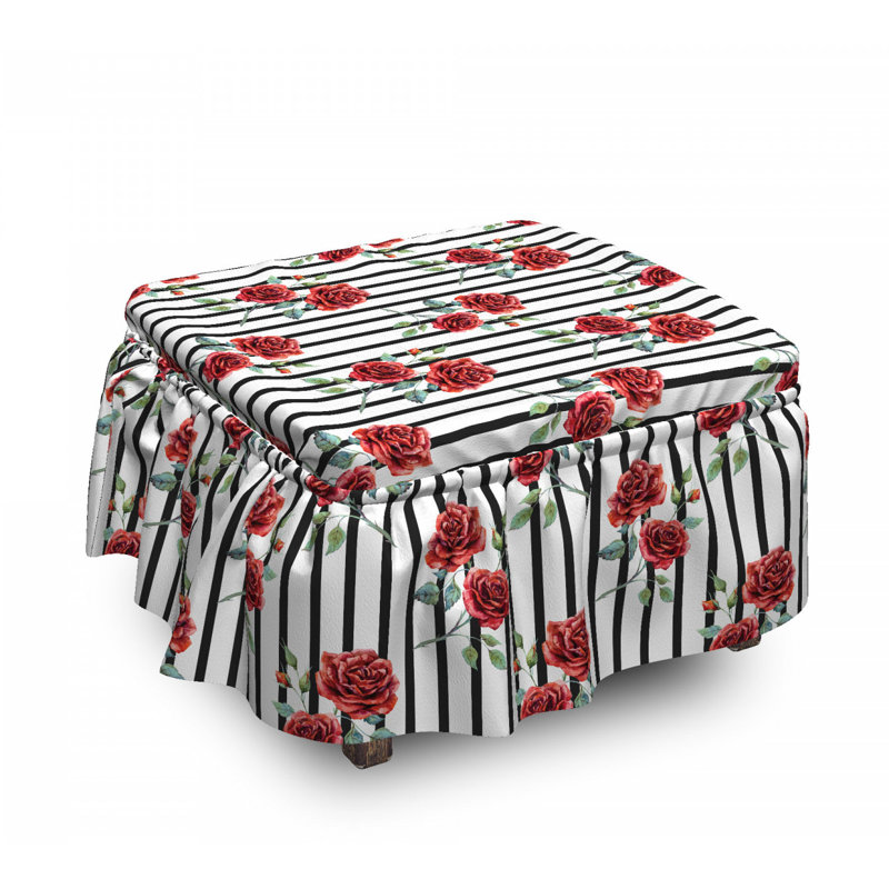 Ensemble de housse pour repose-pieds à coussins carrés 2 pièces de la st valentin