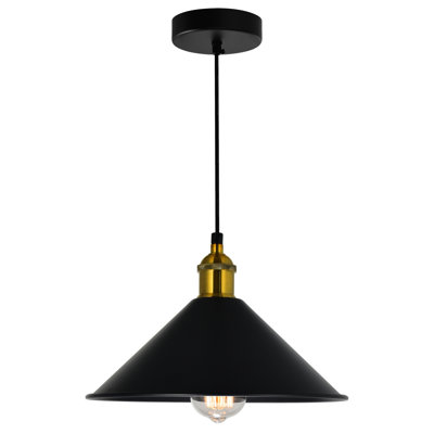 1 Light 10'' Industrial Down Mini Pendant for Kitchen, Dining Room, Living Room – E26 Bulb Base, LED Compatible – Adjustable Height with BACL Certification