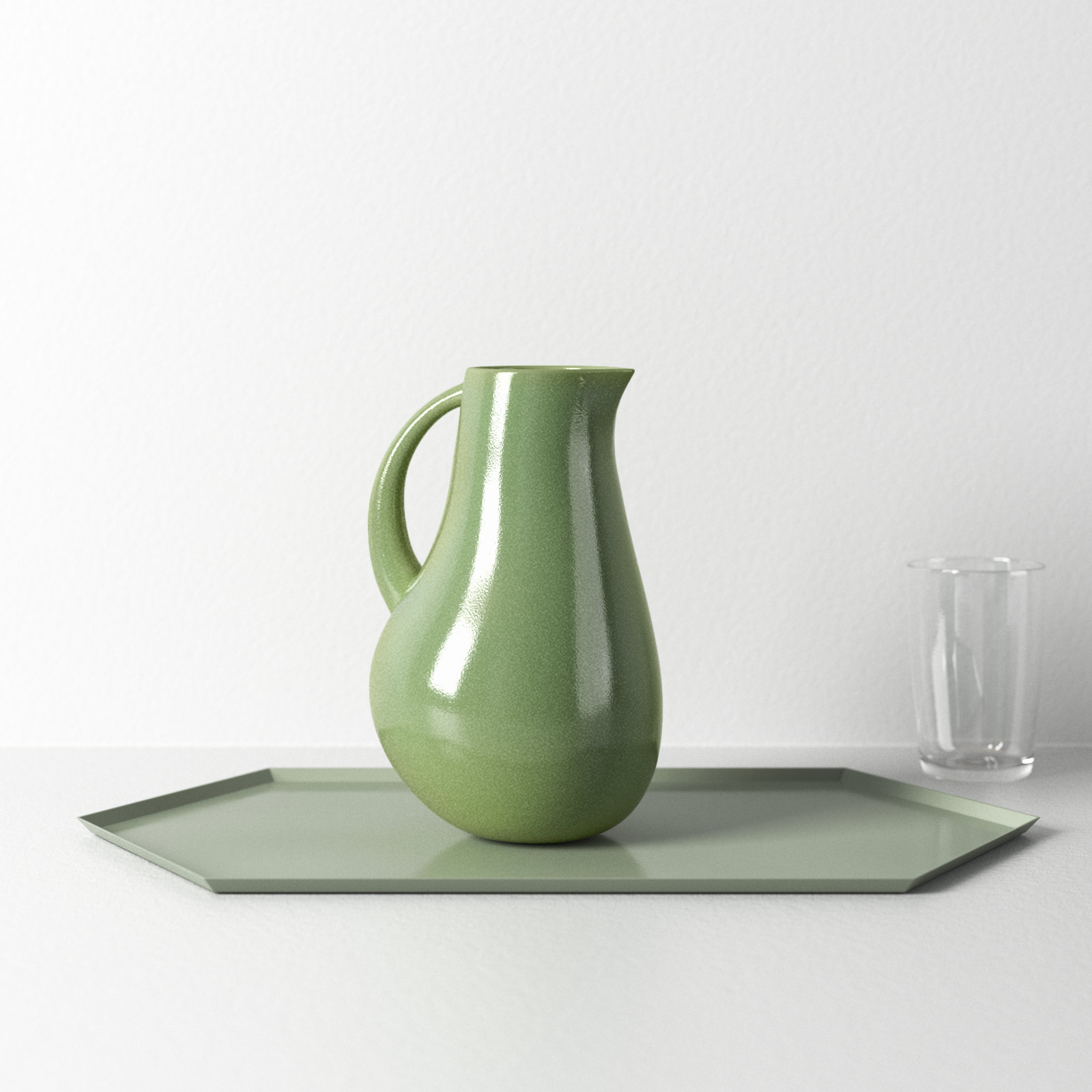 Borgen Stoneware Pitcher, Sage