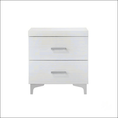 2 Drawers Nightstand With Metal Legs