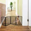Barrière pour animaux autoportante brun foncé - pliante pour les portes qui maintient une maison propre et ordonnée