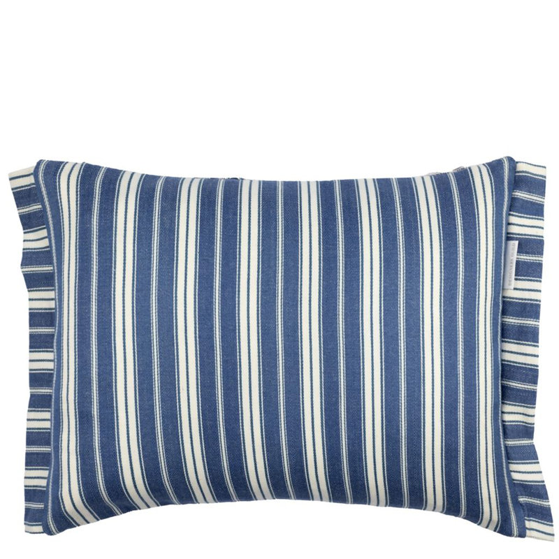Toile Vichy Decorative Pillow, Indigo