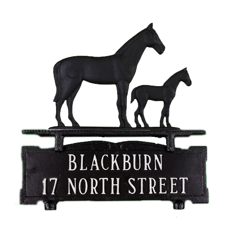 2-Line Mailbox Sign, Yes, Satin Black
